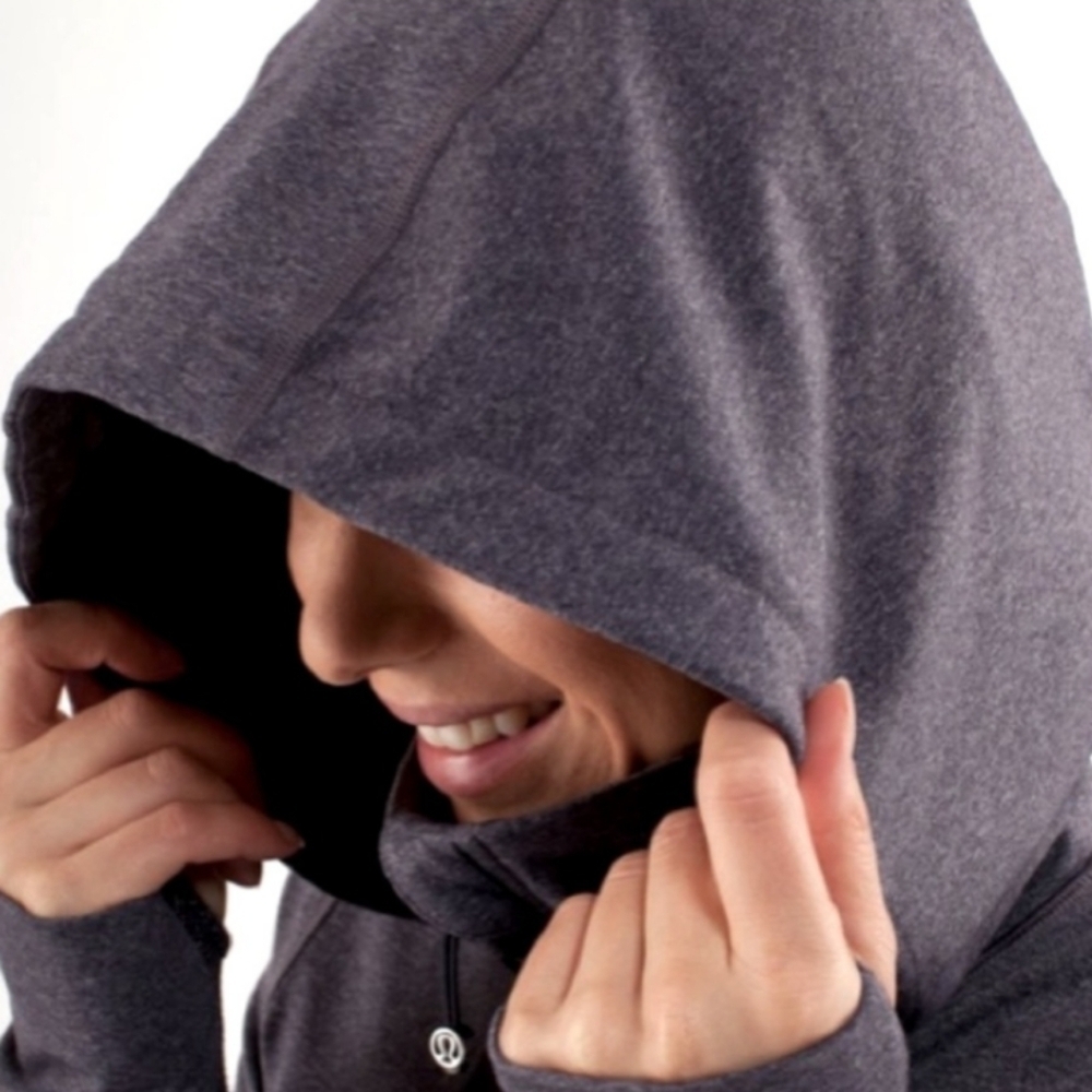 Lululemon Hooded Stride Jacket Heathered Charcoal Grey and Purple - Picture 10 of 10